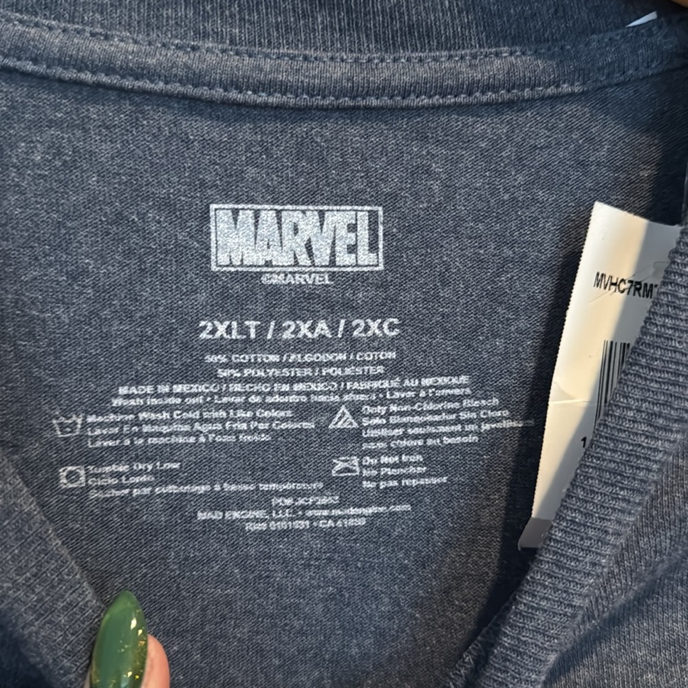 Marvel Men’s NWT Captain America T-Shirt Blue Heather color, size XXL - Picture 2 of 4
